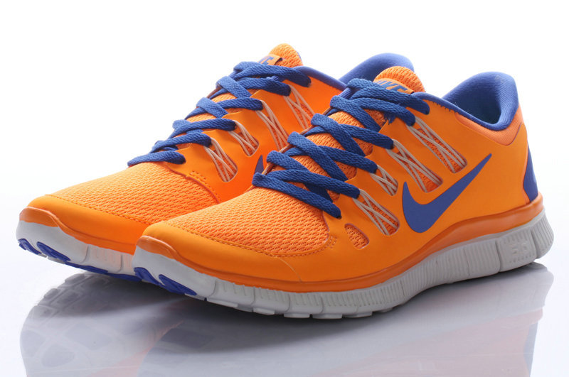 Hot Nike Free5.0 Women Shoes Blue/Darkorange